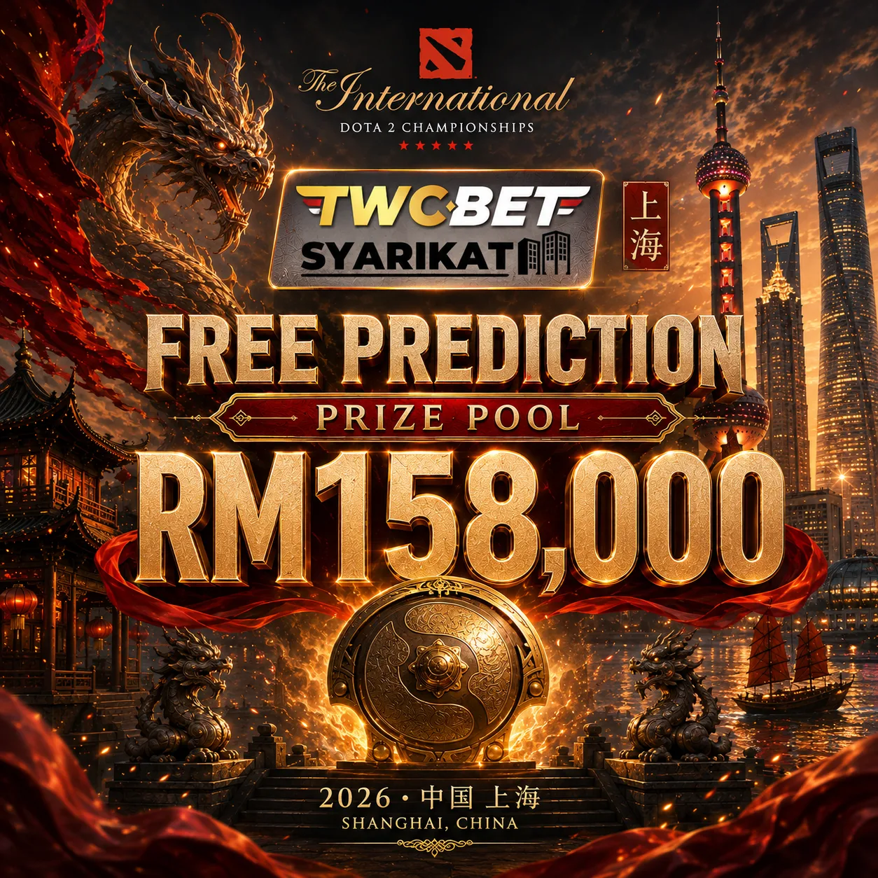 The International 2026 — Ramalan Percuma. Kolam hadiah RM158,000. Ramal sekarang.